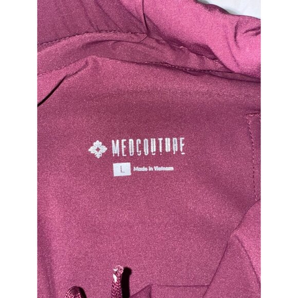 Med Couture Womens Burgundy Scrub Pants L Lightweight Stretchy Fabric With Draws - Picture 2 of 7